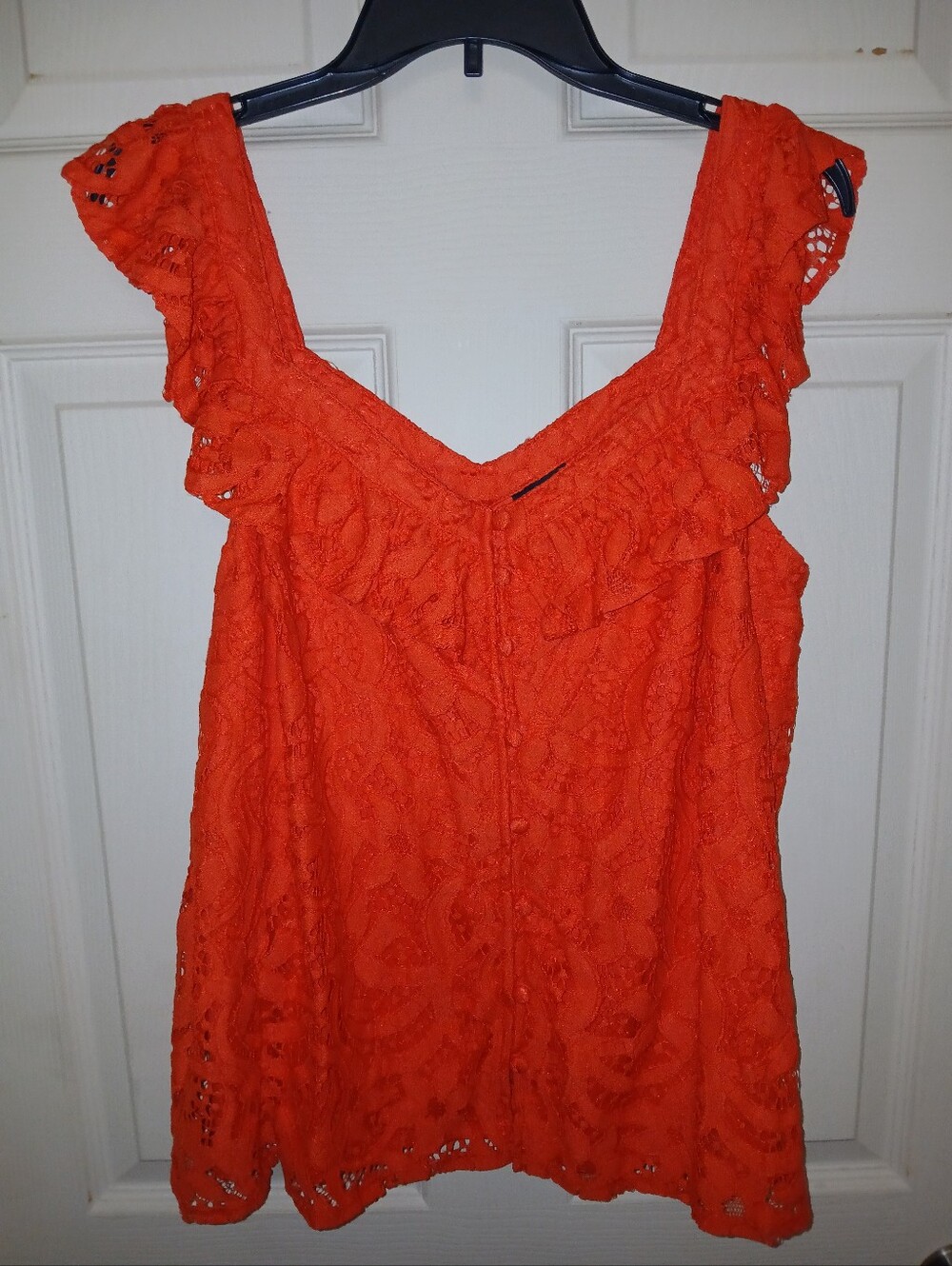 Torrid Red Lace Ruffle-Sleeve Camisole Sz L-12